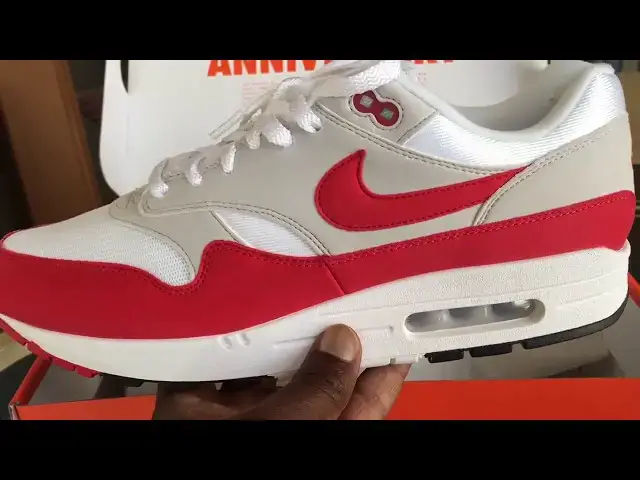 'Video thumbnail for Quick Look At The Nike Air Max 1 OG 30th Anniversary University Red White'