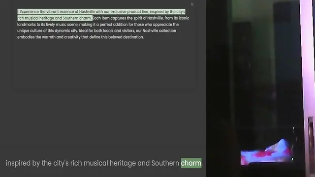 Video thumbnail for 1. Experience the vibrant essence of Nashville with our exclusive product line, inspired by the city's rich musical heritage and Southern charm. Each item captures the spirit of Nashville, from its iconic landmarks to its lively music sce
