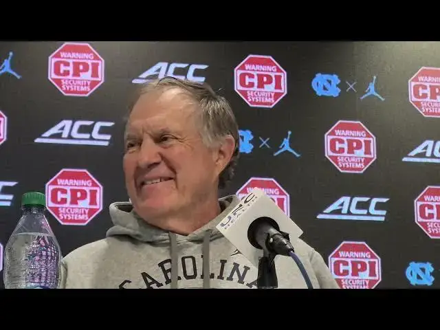 Video thumbnail for #UNC coach Bill Belichick press conference ahead of Saturday's game against No. 3 Notre Dame