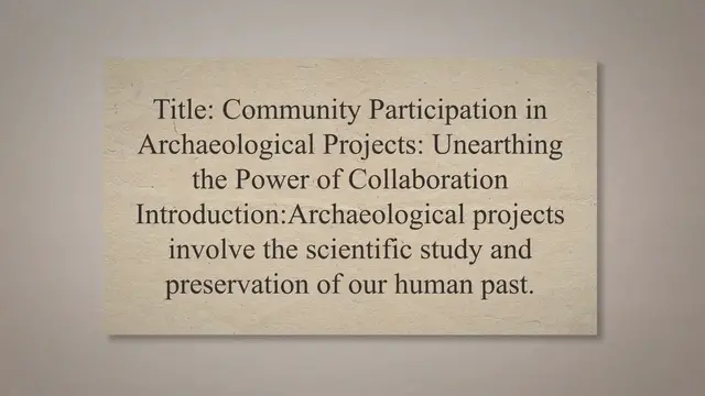 Video thumbnail for Community participation in archaeological projects