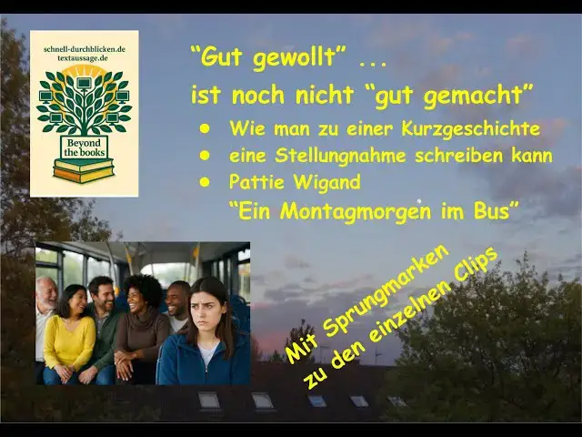 'Video thumbnail for Stellungnahme schreiben: z.B. Pattie Wigand, Montagmorgen ... - "Gut gewollt" - auch "gut gemacht"?'