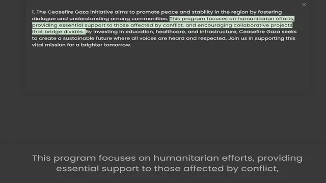 Video thumbnail for dialogue and understanding among communities. This program focuses on humanitarian efforts, providing essential support to those affected by conflict, and encouraging collaborative projects that bridge divides. By investing in education,