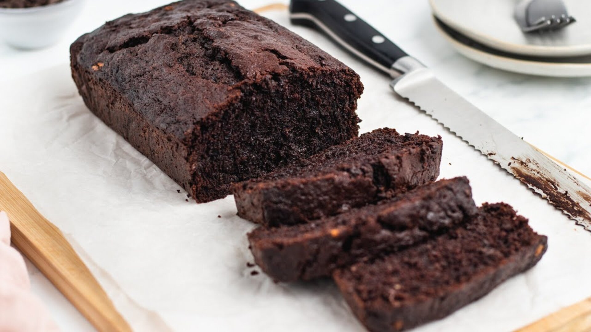 Video thumbnail for Chocolate Zucchini Loaf Cake Recipe