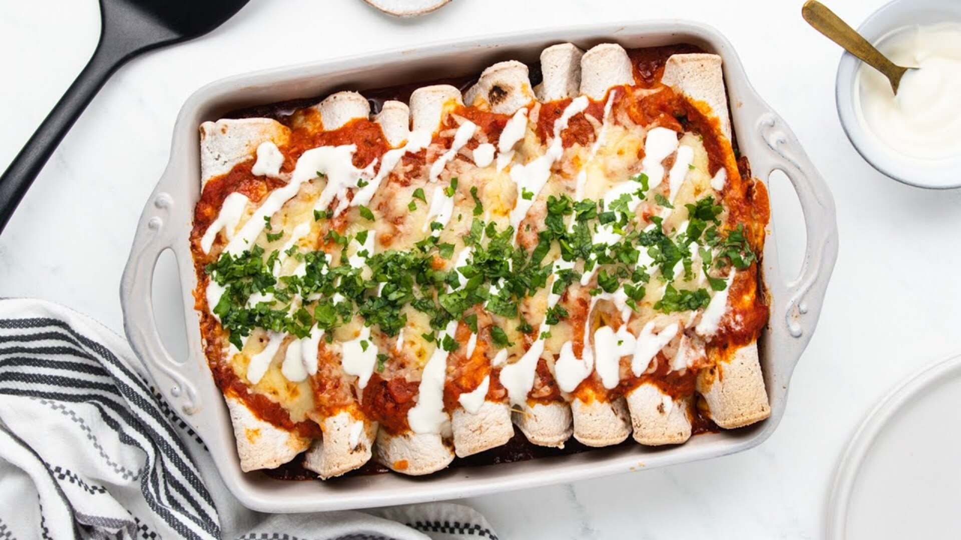 Video thumbnail for Hearty Mushroom Enchiladas Recipe