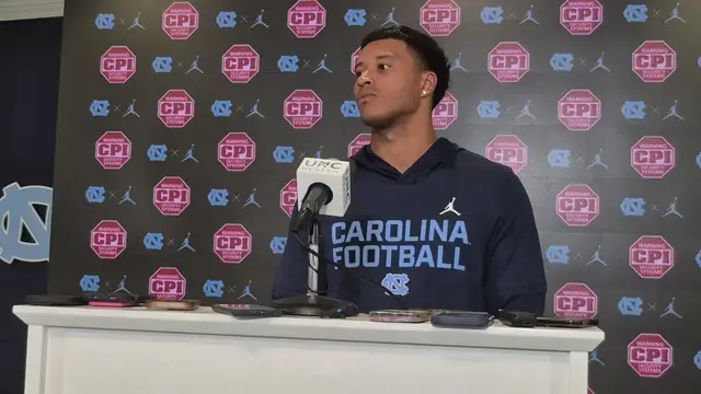 'Video thumbnail for #UNC running back Caleb Hood press conference Saturday'
