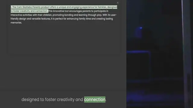 Video thumbnail for to foster creativity and connection. This innovative tool encourages parents to participate in interactive activities with their children, promoting bonding and learning through play. With its user-friendly design and versatile features,