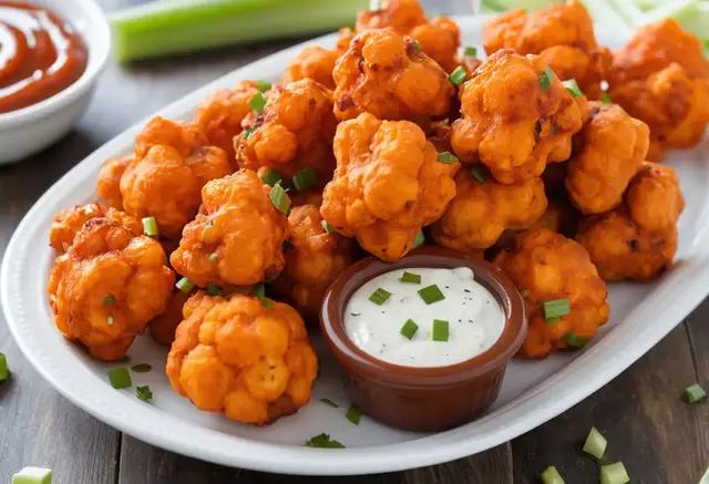 Video thumbnail for Buffalo Cauliflower Bites
