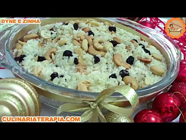 Video thumbnail for 🎄Arroz Natalino com Sidra Espumante Castanha de Caju e Uvas Passas