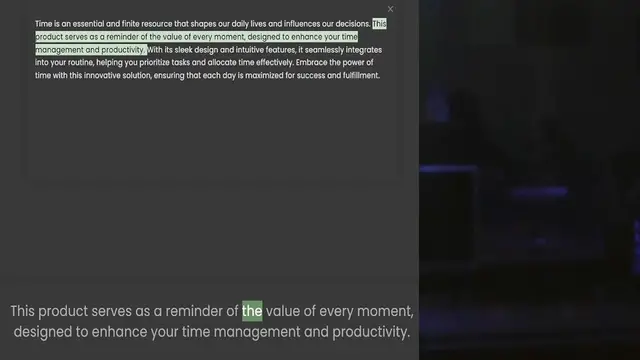 Video thumbnail for product serves as a reminder of the value of every moment, designed to enhance your time management and productivity. With its sleek design and intuitive features, it seamlessly integrates into your routine, helping you prioritize tasks a