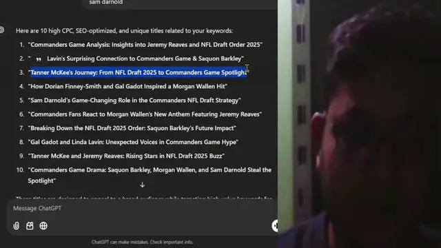 'Video thumbnail for Tanner McKee's Journey From NFL Draft 2025 to Commanders Game Spotlight'