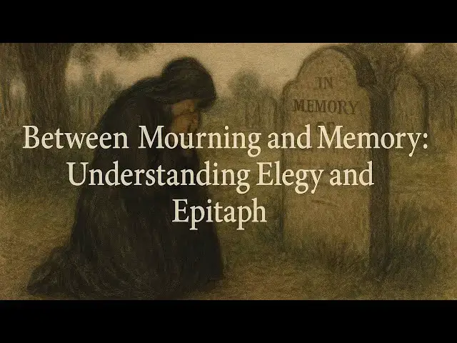 Video thumbnail for Between Mourning and Memory: Understanding Elegy and Epitaph