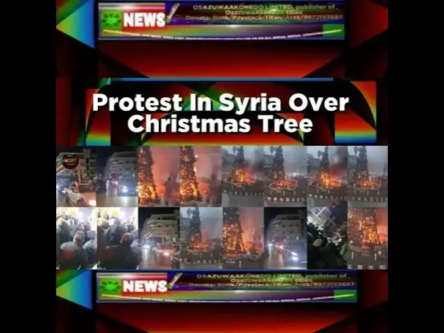 Video thumbnail for Protest In Syria Over Christmas Tree
