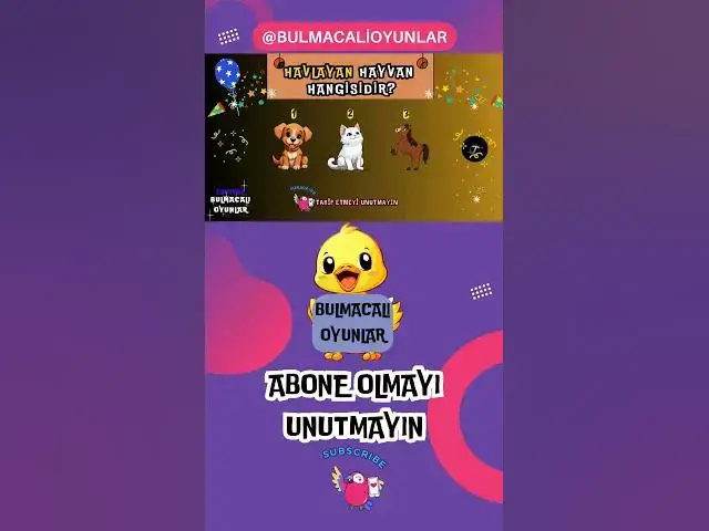 'Video thumbnail for HAYVANLARI VE SESLERİNİ BUL PUANLARI TOPLA ŞAMPİYON OL #1 #bulmacaoyunları  #oyunlar #hayvanlar'