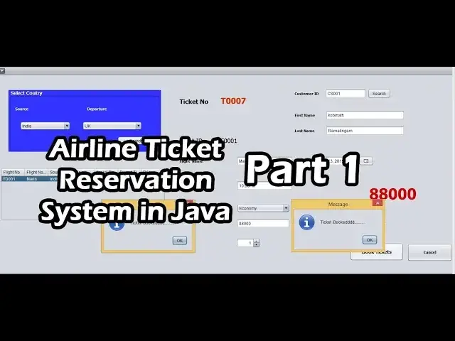 Video thumbnail for Airline Ticket Reservation System in Java Part 1