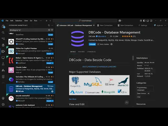 Video thumbnail for VSCode DBCode Ultimate Database Management Plugin For MongoDB,MySQL & SQLIte