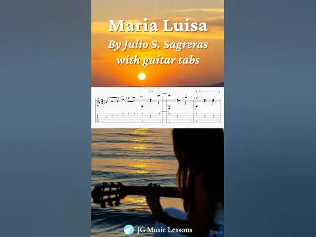 Video thumbnail for Maria Luisa by Sagreras guitar tabs 🎸