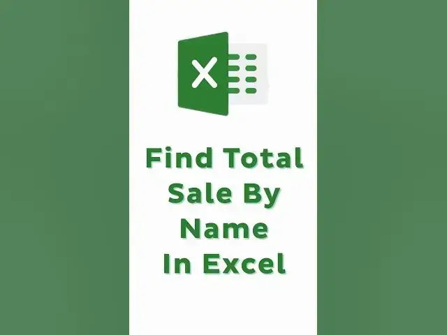 Video thumbnail for Excel Trick to Find TOTAL SALES by Name  #shorts #excel