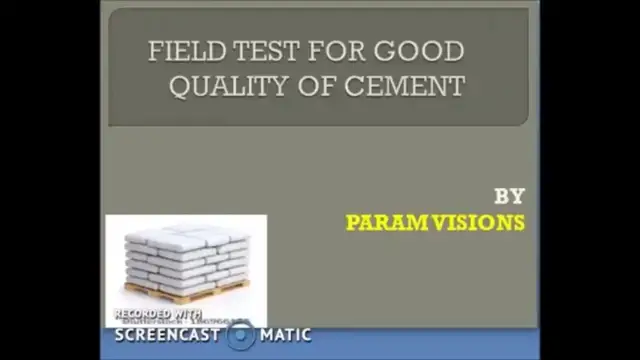 Video thumbnail for Field test for good quality of cement./Different field tests for cement/Testing cement on site