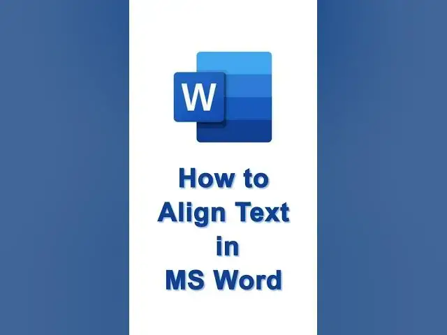 Video thumbnail for How to Align Text in MS Word #shorts #msword