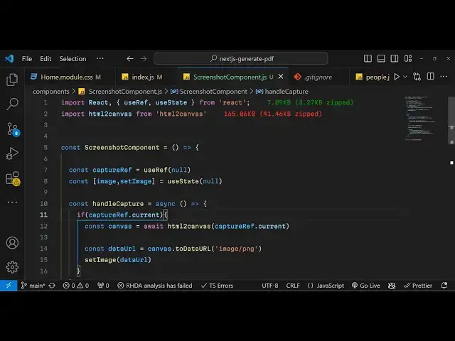 Video thumbnail for Next.js Html2canvas Example to Capture Webpage Screenshot as PNG Image in Browser Using React.js