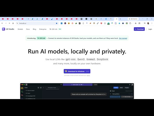 Video thumbnail for LM Studio IDE is INSANE Run Unlimited AI Models Locally on Computer Without Internet (100%)
