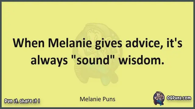Video thumbnail for Melanie - Jokes, Puns, Wordplays, and Laughter