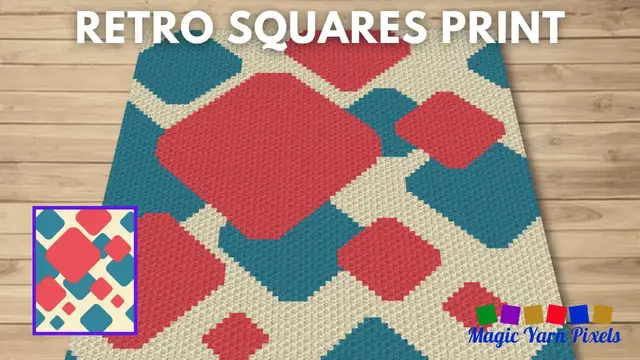 Video thumbnail for FREE GRAPH Retro Squares Print C2C & Tapestry Crochet Pattern | Magic Yarn Pixels