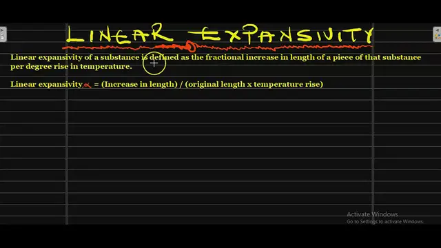 Video thumbnail for LINEAR EXPANSIVITY EXPLAINED