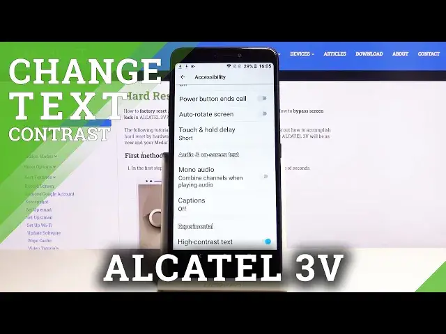 'Video thumbnail for How to Activate High Contrast Text on ALCATEL 3V - Text Settings'