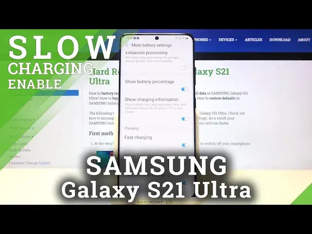 'Video thumbnail for How to Turn On Slow Charging in SAMSUNG Galaxy S21 Ultra – Switch Charging Type'