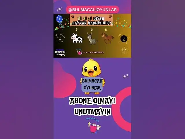 'Video thumbnail for HAYVANLARI VE SESLERİNİ BUL PUANLARI TOPLA ŞAMPİYON OL #13 #bulmacaoyunları  #oyunlar #hayvanlar'