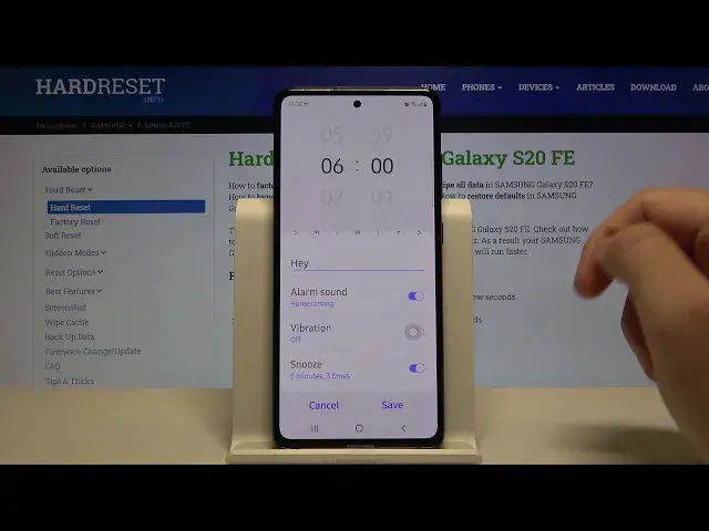 Video thumbnail for How to Set Up Alarm in SAMSUNG Galaxy S20 FE – Add Reminder