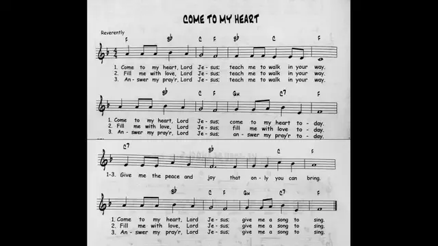 Video thumbnail for Come To My Heart - Catholic Mass Song Sheet Music