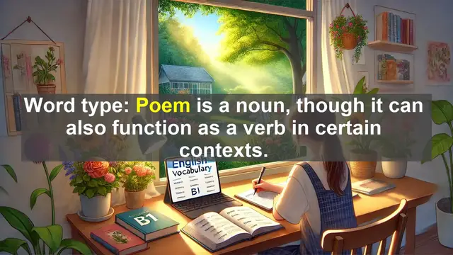Video thumbnail for 2500 Must Know CEFR B1 Vocabulary - Understanding 'Poem': A Guide for B1 English Learners