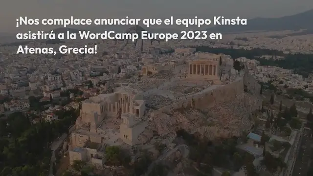 Video thumbnail for Conoce a Kinsta en la WordCamp Europe 2023 en Atenas