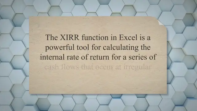 Video thumbnail for How to calculate XIRR in excel!