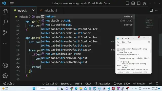 Video thumbnail for Node.js Express Project to Remove Background of Images Using Rembg & Formidable Library in Browser