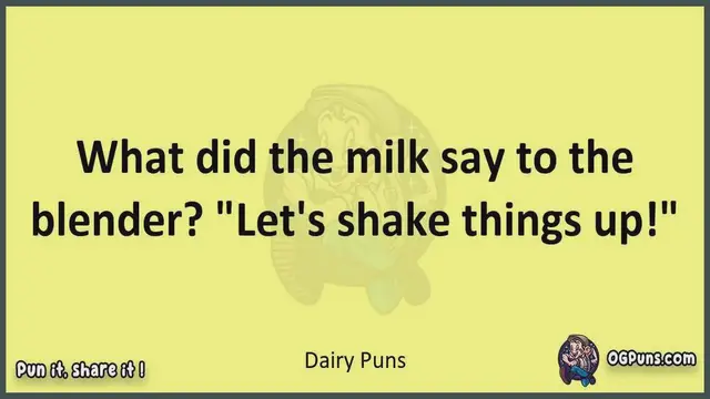 Video thumbnail for Dairy - Jokes, Puns, Wordplays, and Laughter