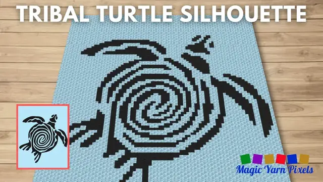 Video thumbnail for FREE GRAPH Tribal Turtle Silhouette C2C & Tapestry Crochet Pattern | Magic Yarn Pixels