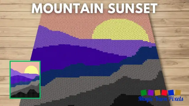Video thumbnail for FREE GRAPH Mountain Sunset C2C & Tapestry Crochet Pattern | Magic Yarn Pixels