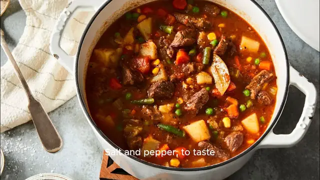 Video thumbnail for Beef Vegetable Soup Recipe