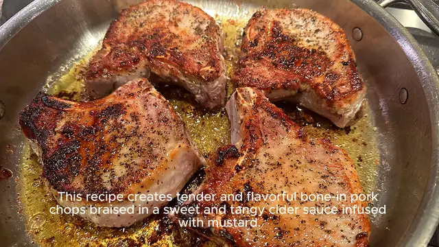 Video thumbnail for Mustardy Cider-Braised Pork Chops recipe