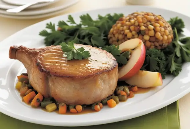 Video thumbnail for Apple-Stuffed Pork Chops