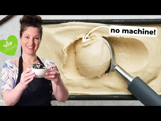 'Video thumbnail for The Best Dairy-Free Vanilla Ice Cream: NO ICE CREAM MAKER! #veganrecipes #plantbased #icecream'