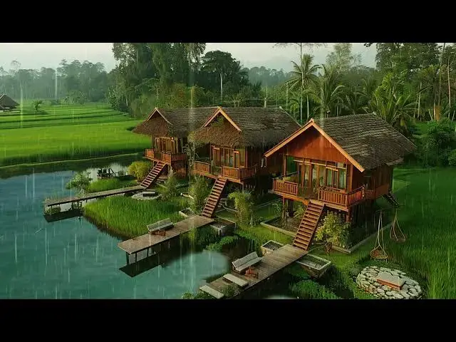 Video thumbnail for In a small Tiny house that is open on a snowstorm night, the sound of roaring wind