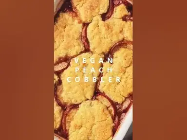 'Video thumbnail for Vegan Peach Cobbler #veganrecipes #recipe #peaches #dessert'