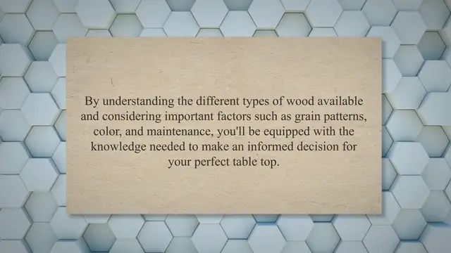Video thumbnail for Best wood for table tops