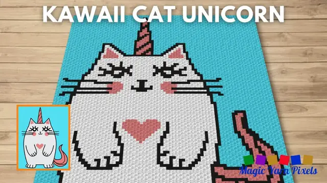 Video thumbnail for FREE GRAPH Kawaii Cat Unicorn C2C & Tapestry Crochet Pattern | Magic Yarn Pixels