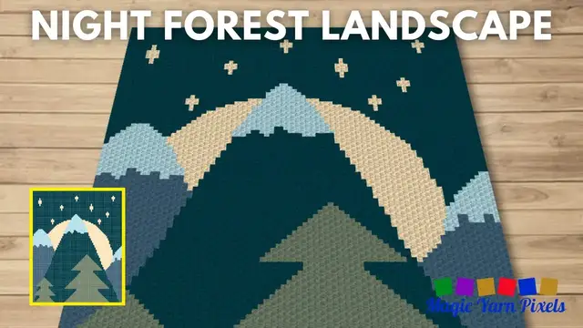 Video thumbnail for FREE GRAPH Night Forest Landscape C2C & Tapestry Crochet Pattern | Magic Yarn Pixels