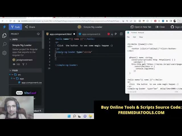 Video thumbnail for Angular 14 simple-ng-loader Example to Show Loading Spinner Progressbar After HTTP Requests to API